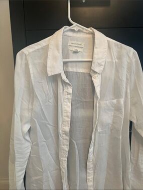 Treasure & Bond White Linen Shirt Jacket